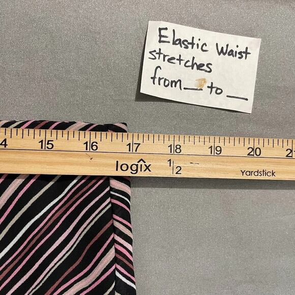 Worthington Woman Plus Size 16W Pink Diagonal Striped Y2K Skirt Asymmetrical - Picture 7 of 9